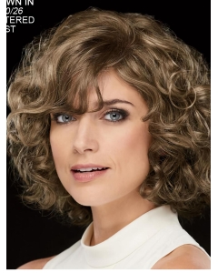 Curly Brown Chin Length 10" Stylish Classic Wigs