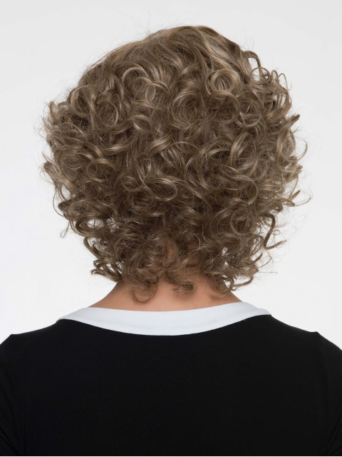 10" Curly Brown Layered Monofilament Synetic Wigs