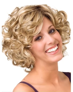 Buy Human Hair Blonde Layered Curly 10" Wigs