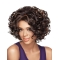 Good Brown Curly Chin Length African American Wigs