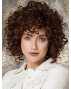 High Quality Chin Length Curly Auburn Layered Perfect Wigs