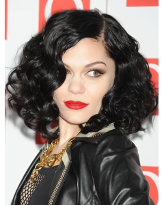 Natural Black Curly Chin Length Jessie J Wigs