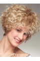 Amazing Blonde Chin Length Curly With Bangs Popular Wigs