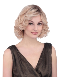 Popular Chin Length Curly Blonde With Bangs Amazing Wigs