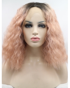 Chin Length Curly Without Bangs Lace Front 13" Synthetic Wigs