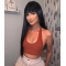 Natural Looking Black Long Straight  Elf Kiss Synthetic Lace Front Wigs With Bang