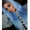 Light Blue Silky Long Straight Synthetic Lace Front Wigs
