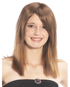 Refined Brown Straight Long Human Hair Hairpieces