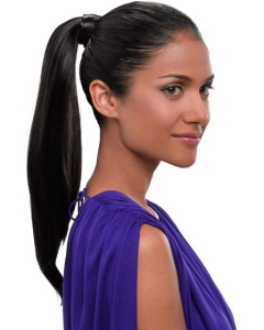 Synthetic Long Black No-fuss Ponytails