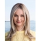 Flexibility Long Straight  Blonde Monofilament Platinum Without Bangs Synthetic Women Wigs