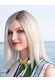 Fabulous Long Straight Monofilament  Without Bangs Synthetic Grey Women Wigs