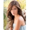 Straight 20" Capless Long Brown Straight Synthetic Layered  Hair Wig