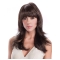 16" Long Straight With Bangs Brown  Monofilament Synthetic Wig For Cancer Patients