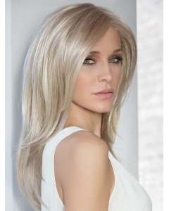 16" Long Straight hand-tied Blonde  Synthetic Lace Women Wigs