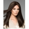  16" Long Straight 100% Hand-Tied Without Bangs Human Hair Women Wigs