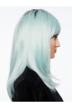 Nice Capless Long Straight White With Bangs Synthetic Women Wigs