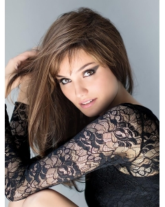 Perfect Brown 16" Long Straight Layered Synthetic Women Wigs