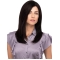 16'' long Straight Mono top Black With Bangs Human Hair Women Wigs