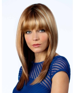 16'' Long Blonde Straight  Monofilament Synthetic Women Wigs