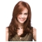 Fashionable 18'' Long Straight Auburn Layered Mono Top Human Hair Women Wigs