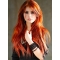 22'' Sleek Long Straight Capless Copper Human Hair Women Wigs 