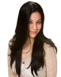 18'' Long Straight Sassy Black Mono TOP Lace Front Remy Human Hair Women Wigs