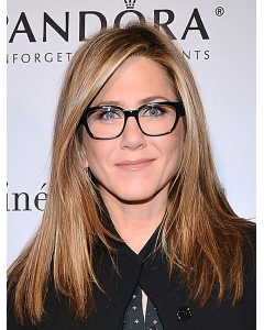 18'' Popular Long Straight Brown Layered Mono Top Synthetic Jennifer Aniston Inspired Women Wigs