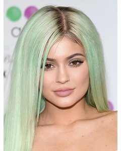 18'' Long High Quality Straight Without Bangs Capless Synthetic Kylie Jenner Inspired Women Wigs