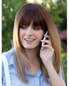 18" Long Straight Capless Blonde Heat Friendly Synthetic Women Wigs