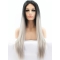 24" Straight Long Lace Front Two Tone Indian Remy Human Hair Women Wigs