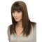 Capless Sleek Brown Straight Long Human Hair Women Wigs