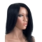14'' Fashionable Black Straight 100% Hand-Tied Mono Top Long Human Hair Women Wigs