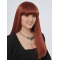 22'' Comfortable Red Straight 100% Hand-Tied Mono Top Long Human Hair Women Celebrity Wigs