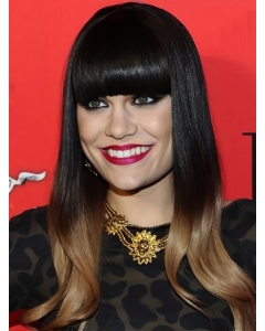 16'' Long Wavy Black Monofilament Lace Front Long  100% Remy Human Hair Women Wigs