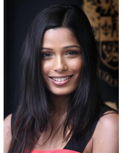 16'' Straight Tempting Black Monofilament Lace Front Long  100% Remy Human Hair Women Celebrity Wigs