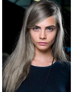 20'' Great New Design Long Straight Mono Top Synthetic  Women Grey Wigs