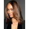 14'' Shoulder Lenght Tyra Banks Life-like Off-the-face Straight 100% Hand-Tied Full Lace Human Hair Women wig