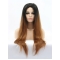 26 Inch Beautiful Long Straight Without Bangs Lace Front 100% Remy Hair Ombre Women Wigs