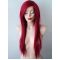 24 Inches Long Straight Lace Front Synthetic Red Women Wigs