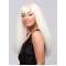 22'' Graceful Blonde Straight Long Capless Indian Remy Human Hair  Women African American Wigs