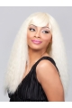 22'' Graceful Blonde Straight Long Capless Indian Remy Human Hair  Women African American Wigs