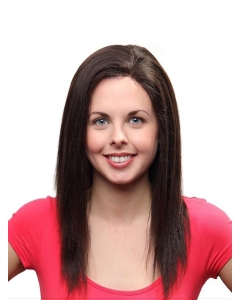 20'' Polite Auburn Straight 100% Hand-Tied Mono Top Remy Human Hair Long Women Wigs