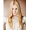  Perfect  22'' Blonde Straight 100% Hand-Tied Mono Top Synthetic Long Women Wigs