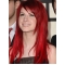 18'' Long Straight   Lace Front Synthetic Red Wigs For Women
