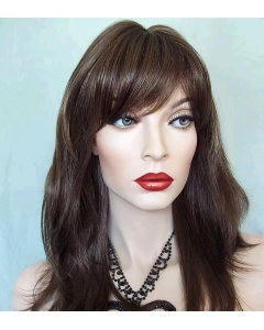 18'' Mono Top Lace Front Straight Synthetic Fashionable Long Women Wigs