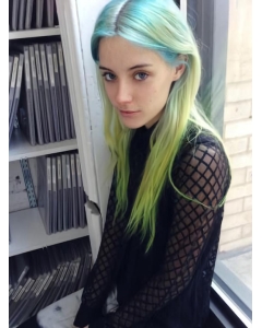 20" Straight Long Full Lace Two Tone Indian Remy Human Hair Women Colorful Wigs