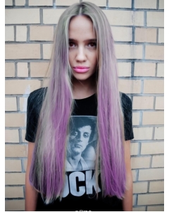 28" Straight Long Lace Front Indian Remy Human Hair Women Ombre Wigs