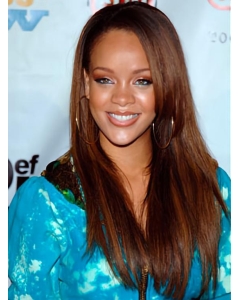 22''  Modest Long Straight Glueless Lace Front Human Hair Women Wig 