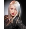 16'' Young Fashion Platinum Blonde Long Straight Lace Front Remy Human Hair Shoulder Length Women Wigs