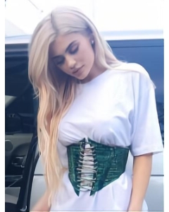 20'' Long Straight Platinum Blonde Lace Front Synthetic Women Kylie Jenner Wigs